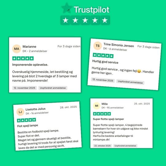 Trustpilot på MinLampe.dk
